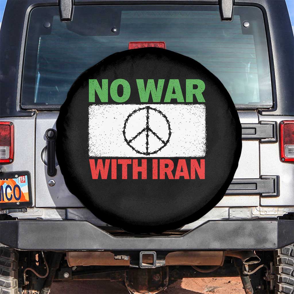 No War With Iran Spare Tire Cover Iranian People Support Barbed Wire Peace Sign
