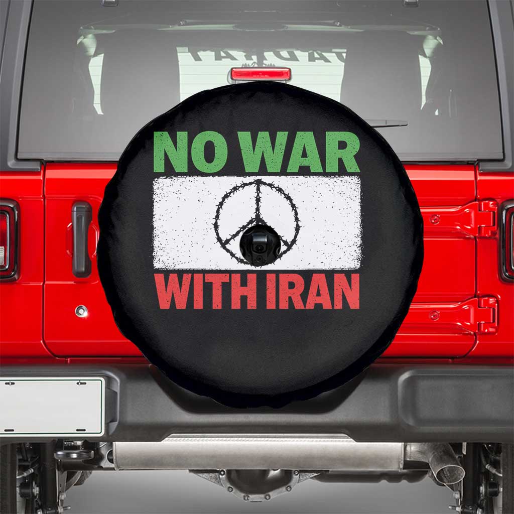 No War With Iran Spare Tire Cover Iranian People Support Barbed Wire Peace Sign
