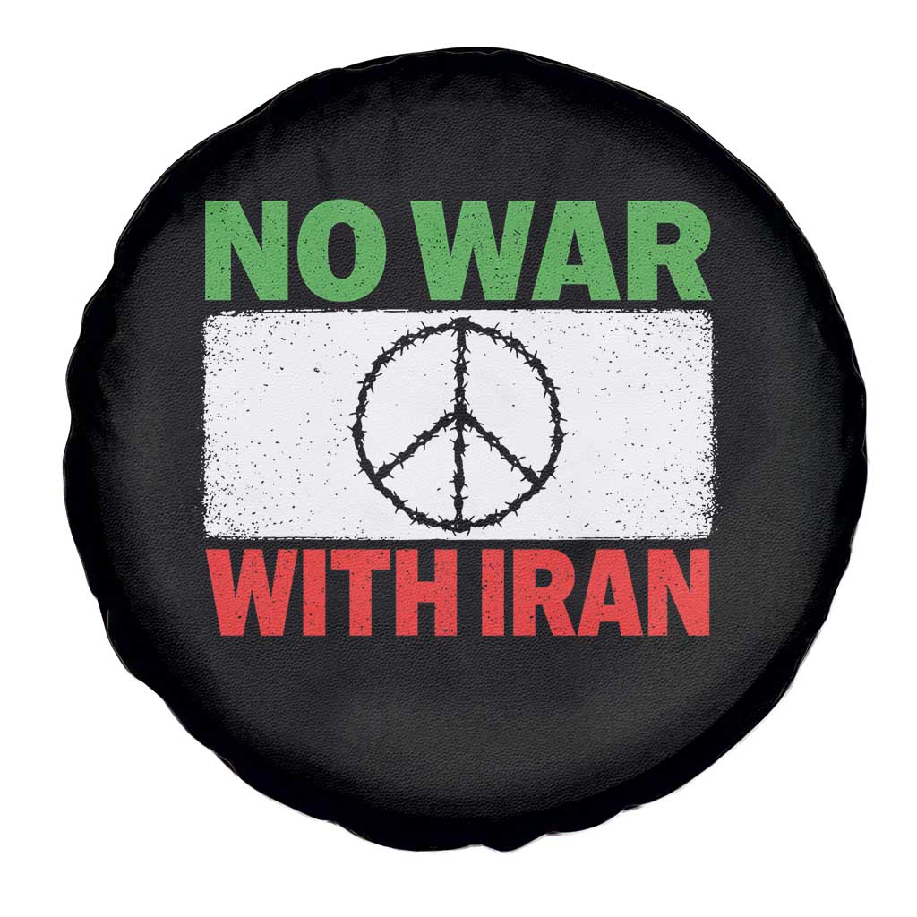 No War With Iran Spare Tire Cover Iranian People Support Barbed Wire Peace Sign