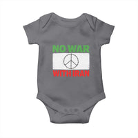 No War With Iran Baby Onesie Iranian People Support Barbed Wire Peace Sign