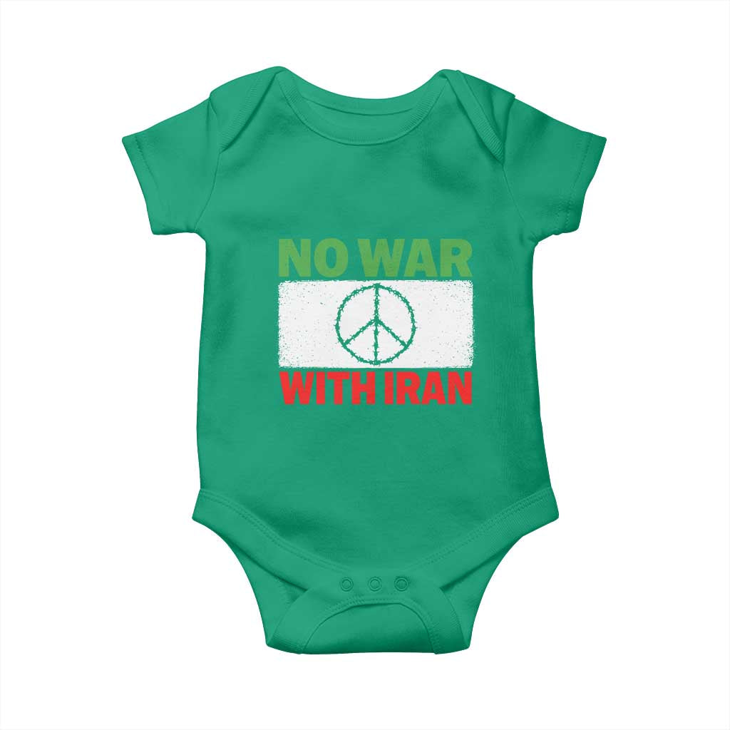 No War With Iran Baby Onesie Iranian People Support Barbed Wire Peace Sign