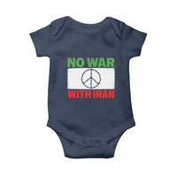 No War With Iran Baby Onesie Iranian People Support Barbed Wire Peace Sign