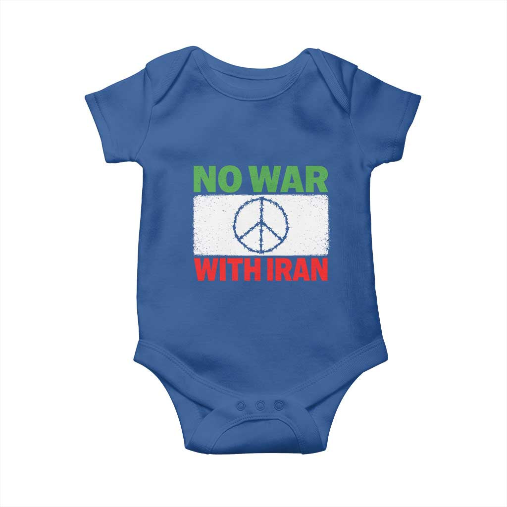 No War With Iran Baby Onesie Iranian People Support Barbed Wire Peace Sign