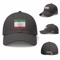 No War With Iran Baseball Cap Iranian People Support Barbed Wire Peace Sign
