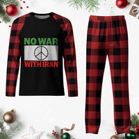 No War With Iran Plaid Pajama Set Iranian People Support Barbed Wire Peace Sign