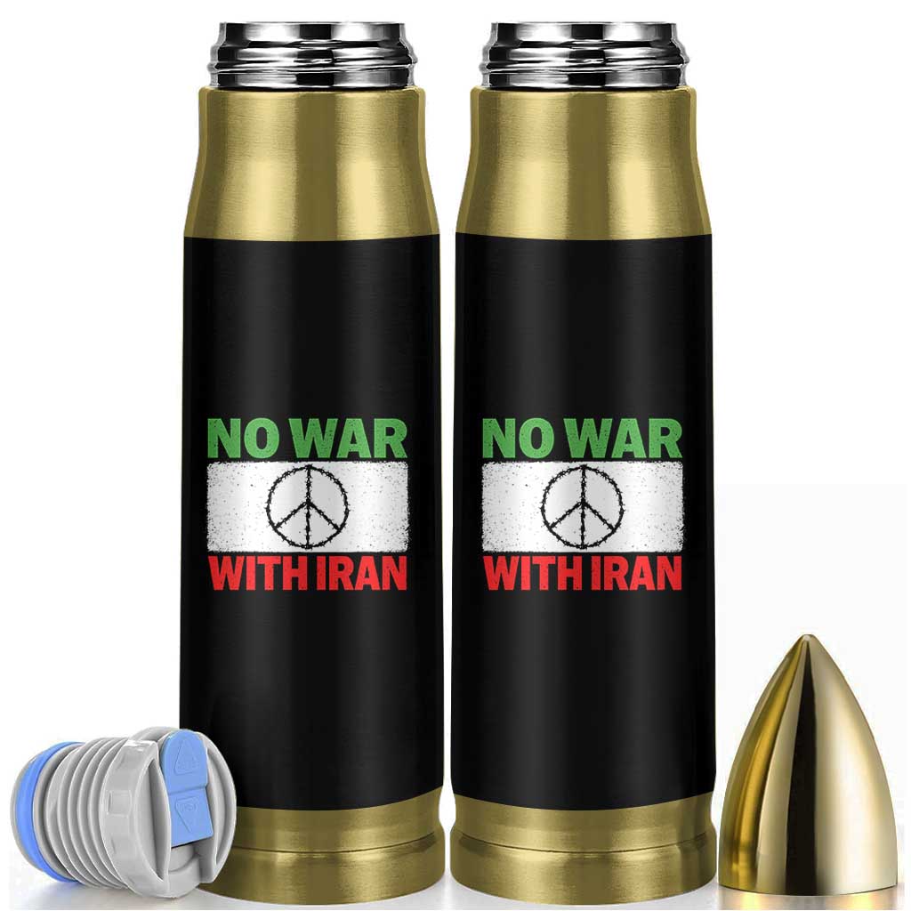 No War With Iran Bullet Tumbler Iranian People Support Barbed Wire Peace Sign