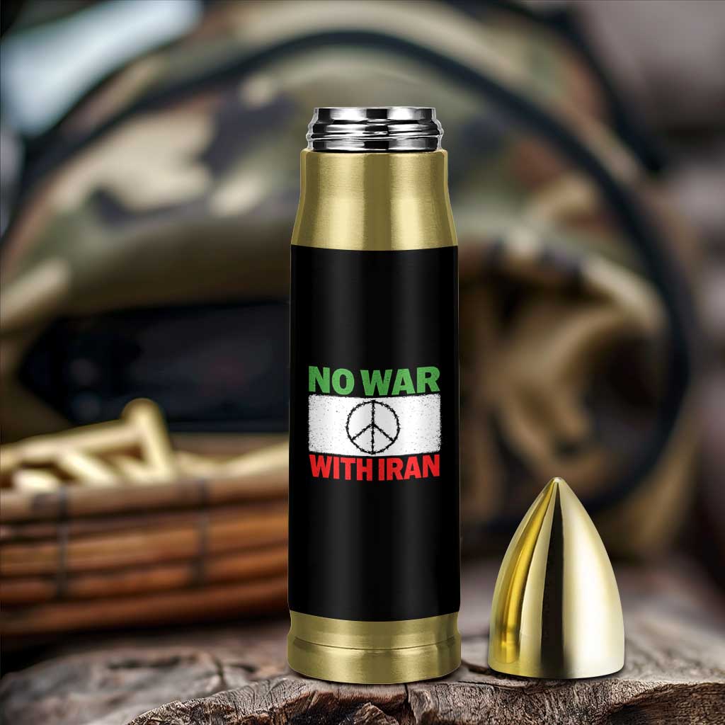 No War With Iran Bullet Tumbler Iranian People Support Barbed Wire Peace Sign