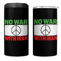 No War With Iran 4 in 1 Can Cooler Tumbler Iranian People Support Barbed Wire Peace Sign