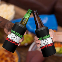 No War With Iran 4 in 1 Can Cooler Tumbler Iranian People Support Barbed Wire Peace Sign