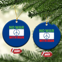 No War With Iran Ceramic Ornament Iranian People Support Barbed Wire Peace Sign