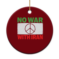 No War With Iran Ceramic Ornament Iranian People Support Barbed Wire Peace Sign