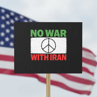 No War With Iran Protest Sign Iranian People Support Barbed Wire Peace Sign