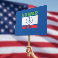No War With Iran Protest Sign Iranian People Support Barbed Wire Peace Sign