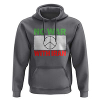 No War With Iran Hoodie Iranian People Support Barbed Wire Peace Sign