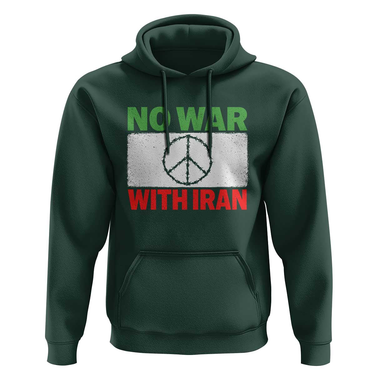 No War With Iran Hoodie Iranian People Support Barbed Wire Peace Sign