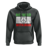 No War With Iran Hoodie Iranian People Support Barbed Wire Peace Sign