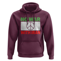 No War With Iran Hoodie Iranian People Support Barbed Wire Peace Sign