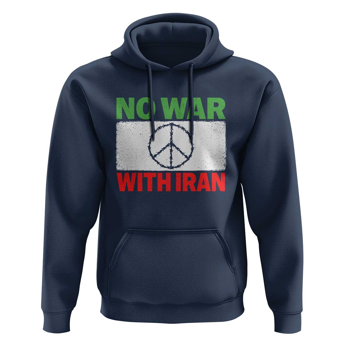 No War With Iran Hoodie Iranian People Support Barbed Wire Peace Sign
