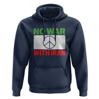No War With Iran Hoodie Iranian People Support Barbed Wire Peace Sign