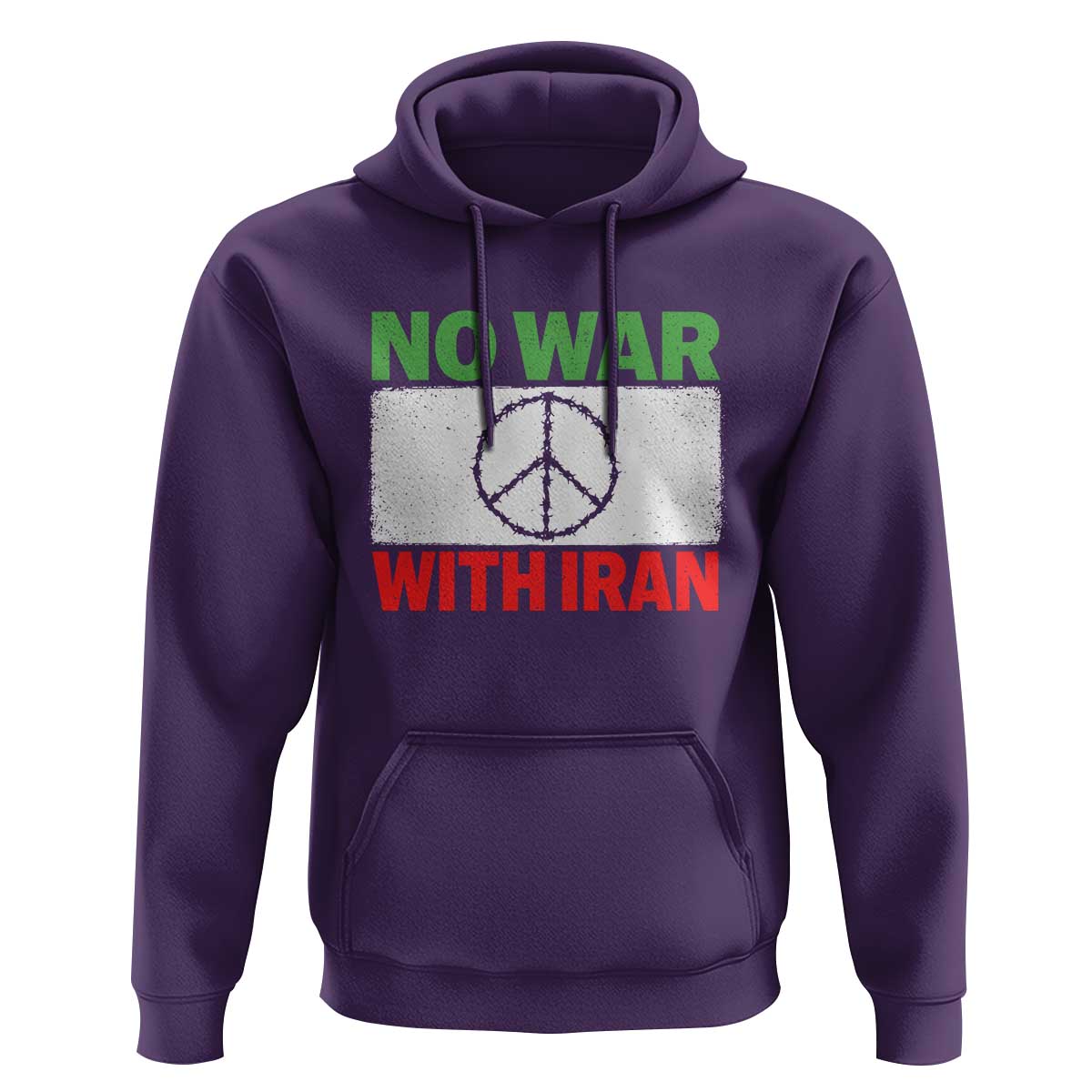 No War With Iran Hoodie Iranian People Support Barbed Wire Peace Sign