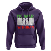 No War With Iran Hoodie Iranian People Support Barbed Wire Peace Sign
