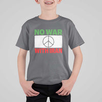 No War With Iran T Shirt For Kid Iranian People Support Barbed Wire Peace Sign