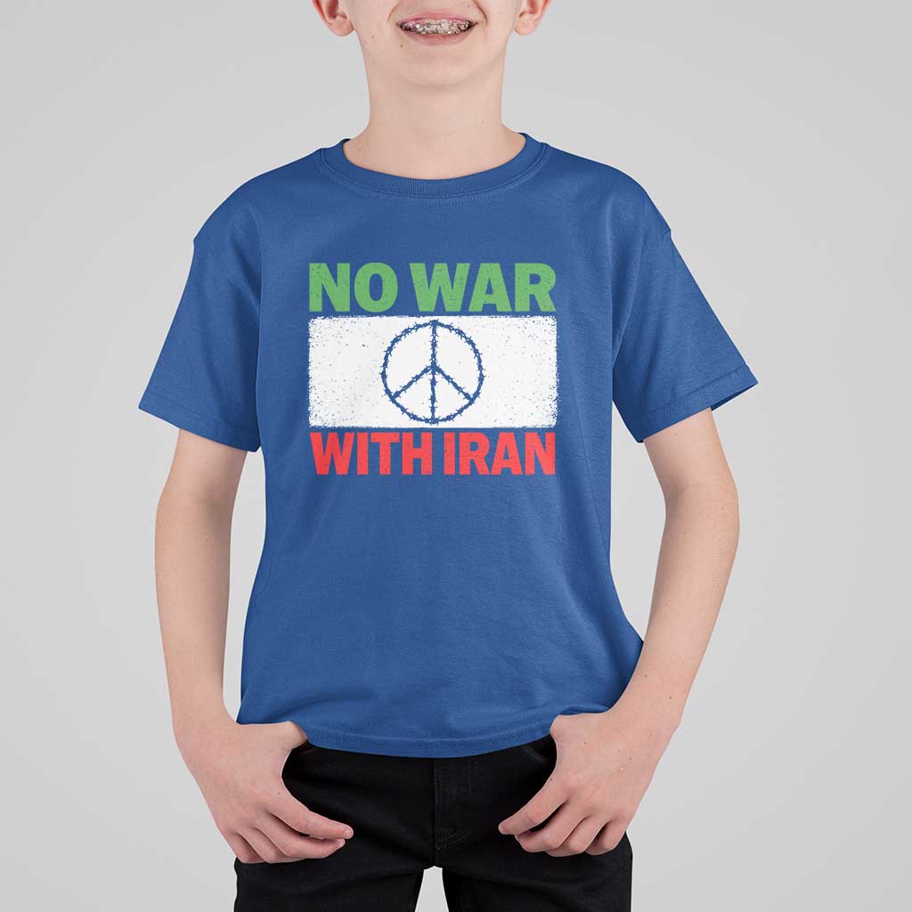 No War With Iran T Shirt For Kid Iranian People Support Barbed Wire Peace Sign
