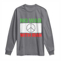 No War With Iran Long Sleeve Shirt Iranian People Support Barbed Wire Peace Sign