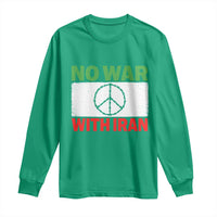 No War With Iran Long Sleeve Shirt Iranian People Support Barbed Wire Peace Sign