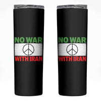 No War With Iran Skinny Tumbler Iranian People Support Barbed Wire Peace Sign