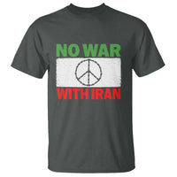 No War With Iran T Shirt Iranian People Support Barbed Wire Peace Sign
