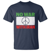 No War With Iran T Shirt Iranian People Support Barbed Wire Peace Sign