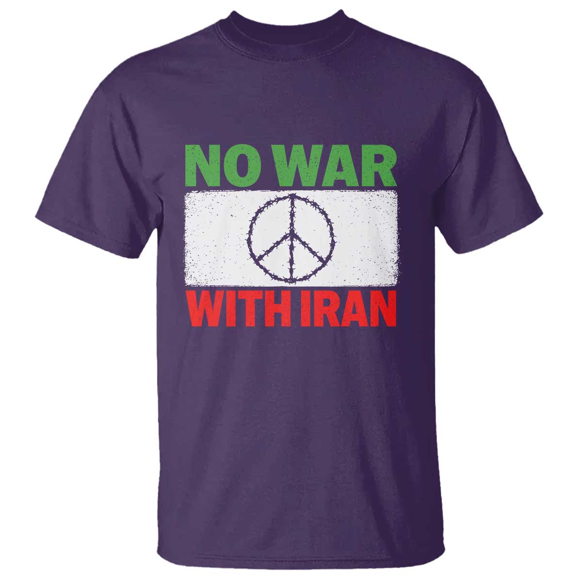 No War With Iran T Shirt Iranian People Support Barbed Wire Peace Sign