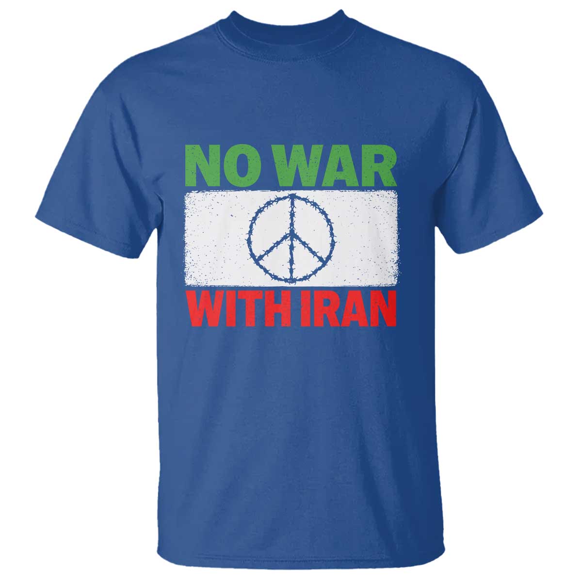 No War With Iran T Shirt Iranian People Support Barbed Wire Peace Sign