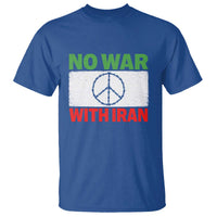 No War With Iran T Shirt Iranian People Support Barbed Wire Peace Sign