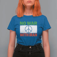 No War With Iran T Shirt For Women Iranian People Support Barbed Wire Peace Sign