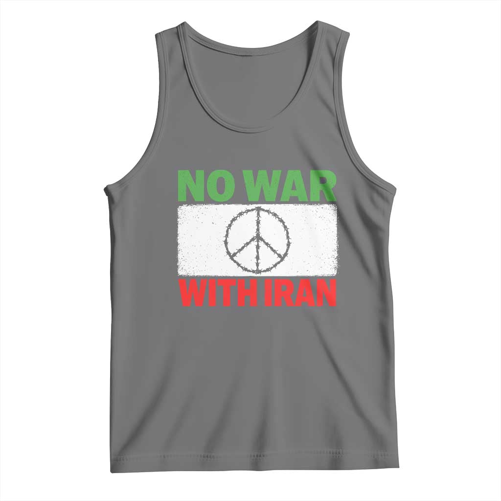 No War With Iran Tank Top Iranian People Support Barbed Wire Peace Sign