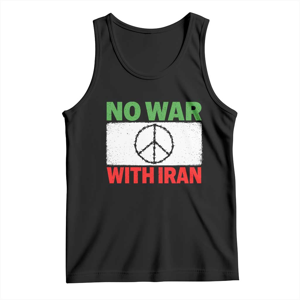 No War With Iran Tank Top Iranian People Support Barbed Wire Peace Sign