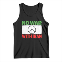No War With Iran Tank Top Iranian People Support Barbed Wire Peace Sign