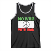 No War With Iran Tank Top Iranian People Support Barbed Wire Peace Sign