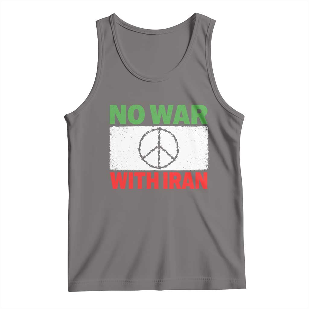 No War With Iran Tank Top Iranian People Support Barbed Wire Peace Sign