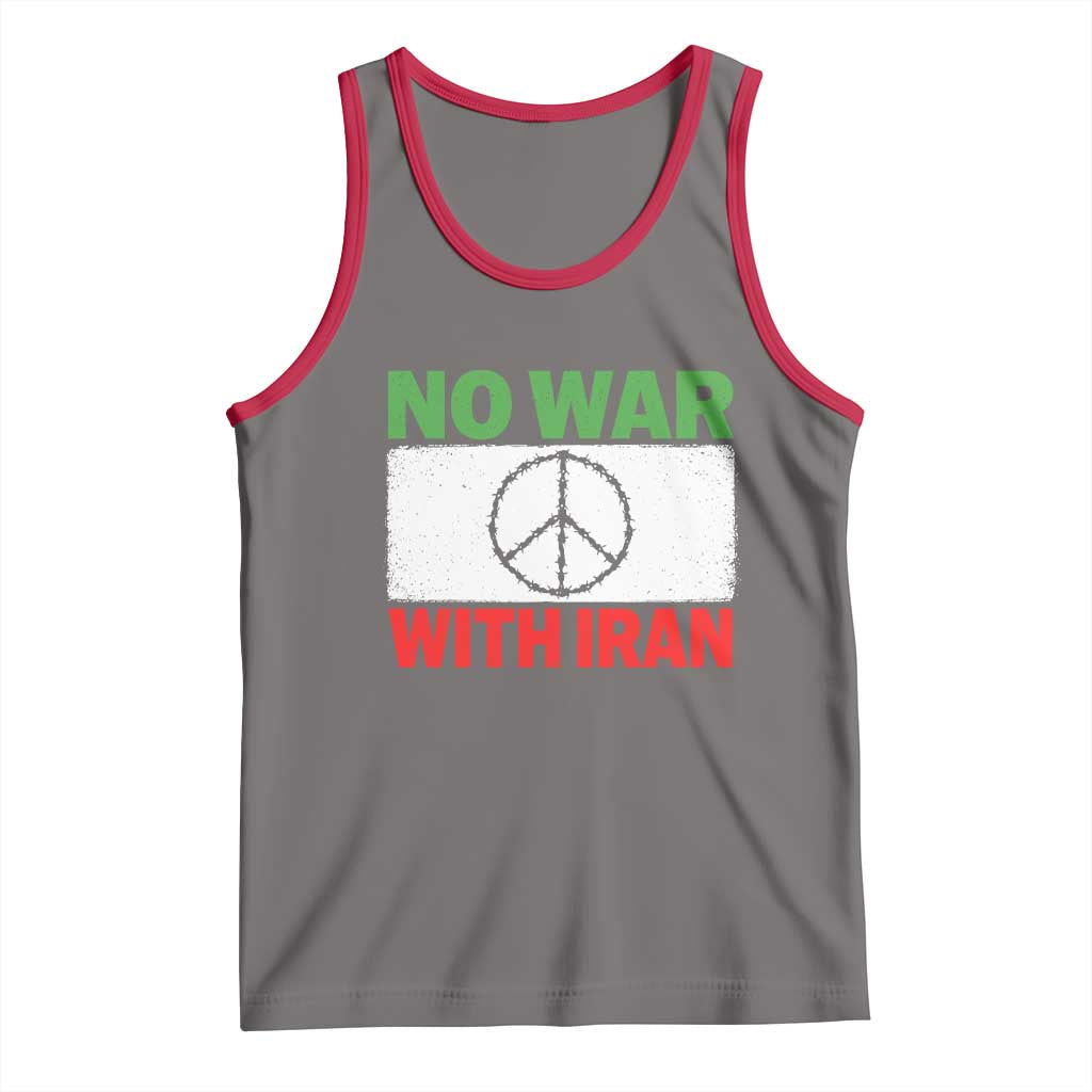 No War With Iran Tank Top Iranian People Support Barbed Wire Peace Sign