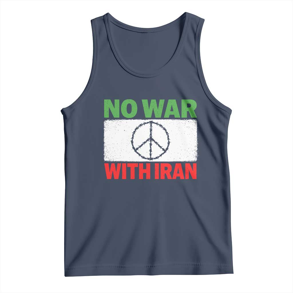 No War With Iran Tank Top Iranian People Support Barbed Wire Peace Sign