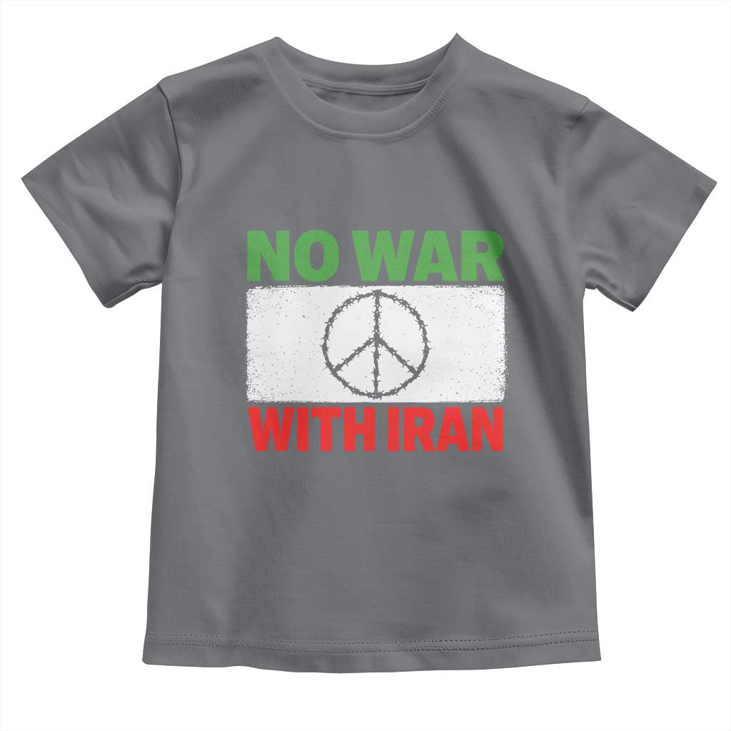 No War With Iran Toddler T Shirt Iranian People Support Barbed Wire Peace Sign