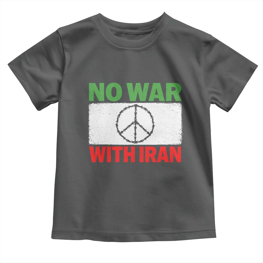 No War With Iran Toddler T Shirt Iranian People Support Barbed Wire Peace Sign