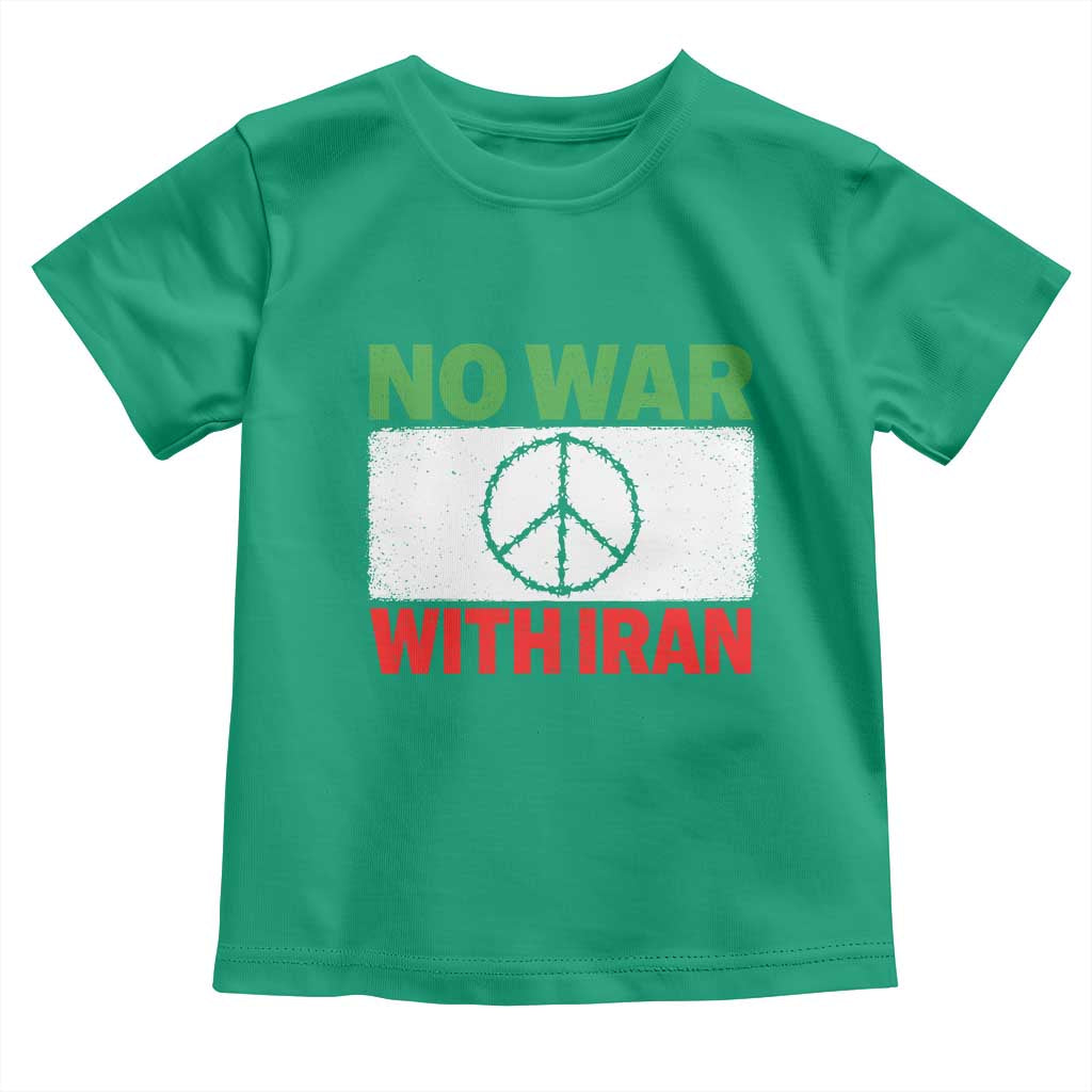 No War With Iran Toddler T Shirt Iranian People Support Barbed Wire Peace Sign