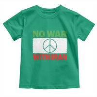 No War With Iran Toddler T Shirt Iranian People Support Barbed Wire Peace Sign