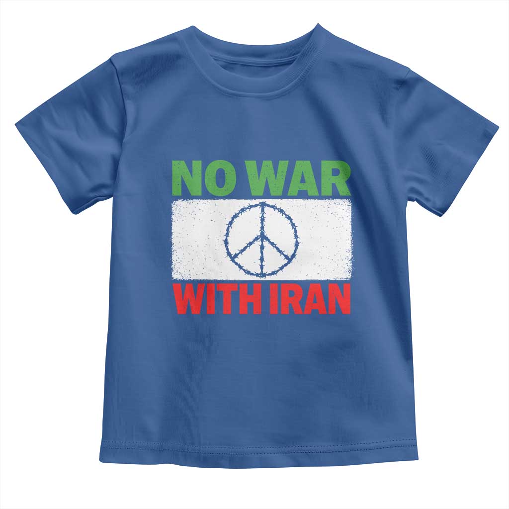 No War With Iran Toddler T Shirt Iranian People Support Barbed Wire Peace Sign
