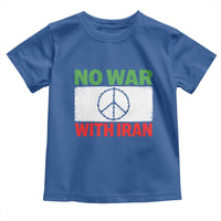 No War With Iran Toddler T Shirt Iranian People Support Barbed Wire Peace Sign