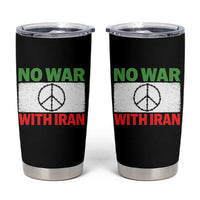 No War With Iran Tumbler Cup Iranian People Support Barbed Wire Peace Sign